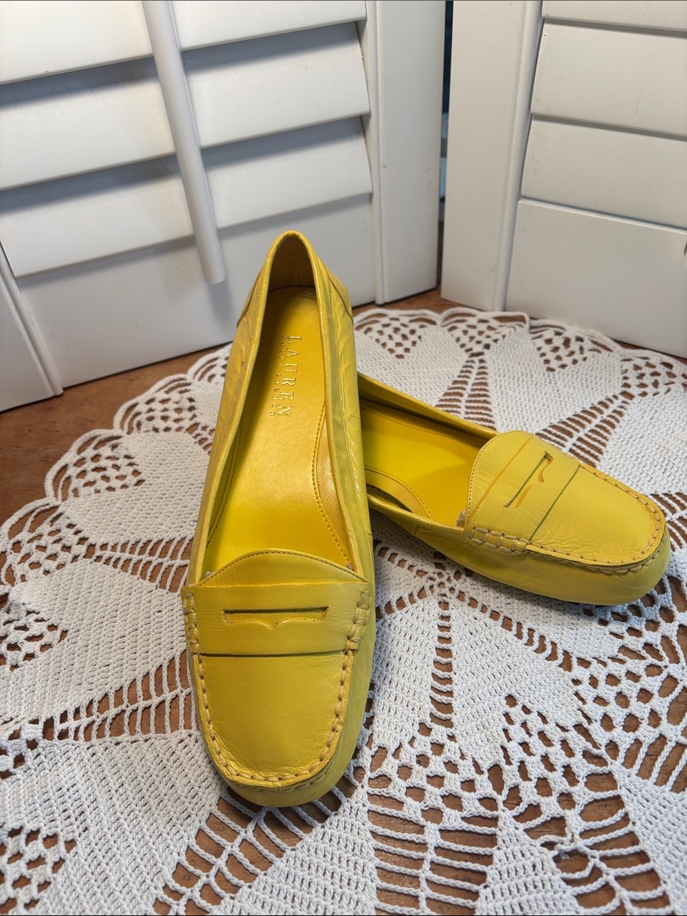 Lauren Ralph Lauren Leather Penny Loafers - Vibrant Lemon Sz 8.5